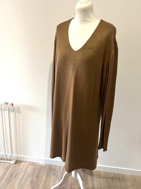 Robe pailletée Camel