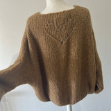 Pull cœur marron clair
