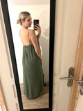 Robe kaki à bretelles