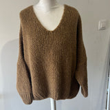 Pull cœur marron clair
