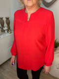 Chemise basique , existe en blanc, bleue, rouge ou noire