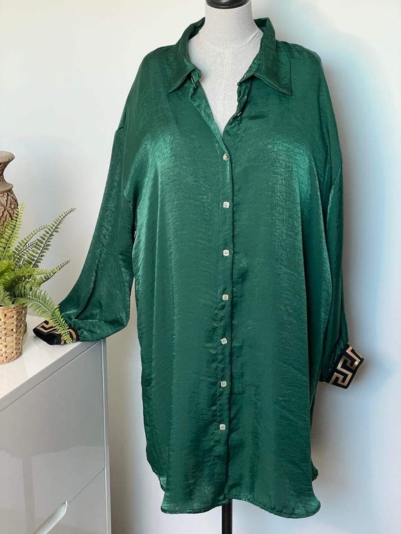 Robe ROMANE verte grande taille