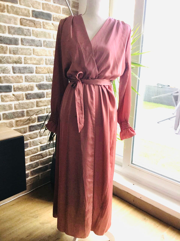 Robe portefeuille online rose poudré