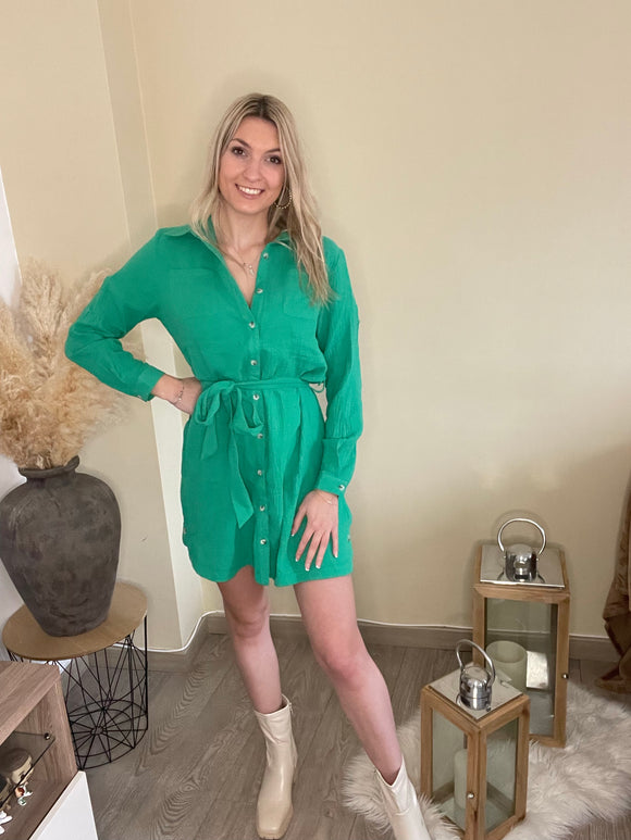 Robe chemise verte