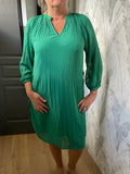 Robe plissée avec manches voiles VERTE