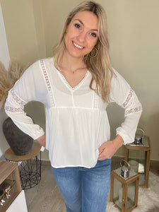 Haut BLANC broderie