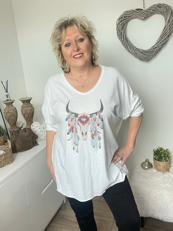 Tee shirt blanc INDIEN