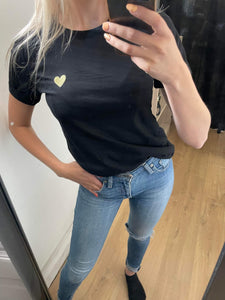 Tee shirt motif COEUR noir