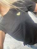 Tee shirt motif COEUR noir
