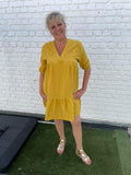 Robe fluide moutarde