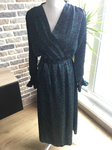 Robe portefeuille motif vert